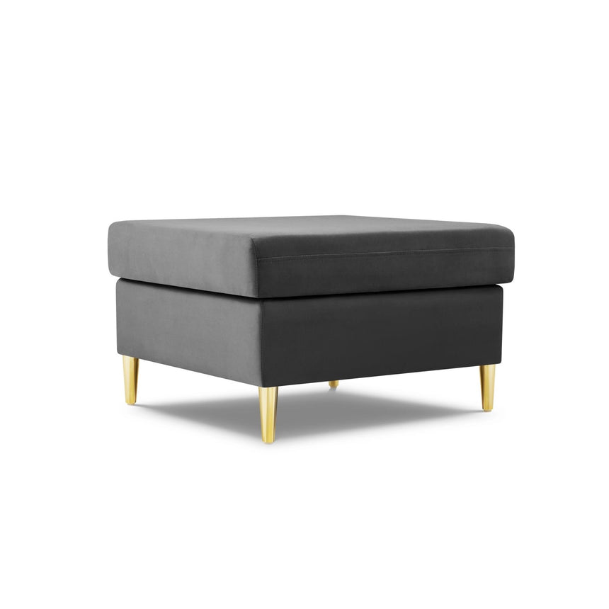 Kyoto Pouf aus Samt in Hellgrau (Riviera 91), 70x70x45 cm von Cosmopolitan Design – Bild 1