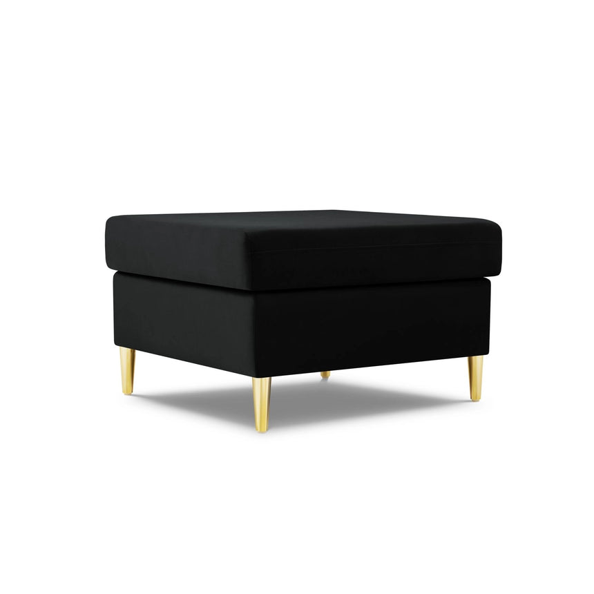 Kyoto Pouf aus Samt in Schwarz (Riviera 100), 70x70x45 cm von Cosmopolitan Design – Bild 1