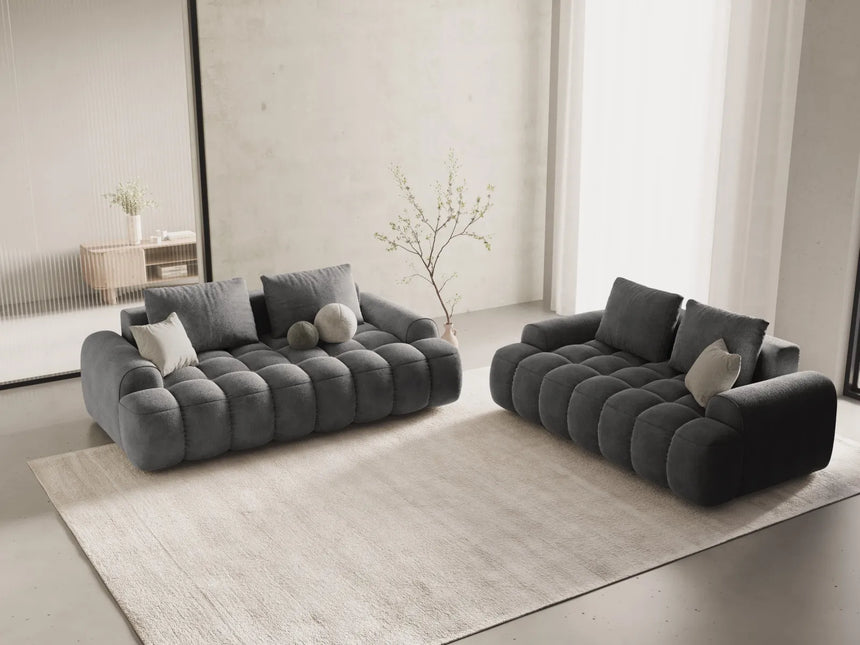 Linz 2-Sitzer Sofa aus Samt in Grau (Vogue 15), 175x100 cm von Cosmopolitan Design – Bild 2