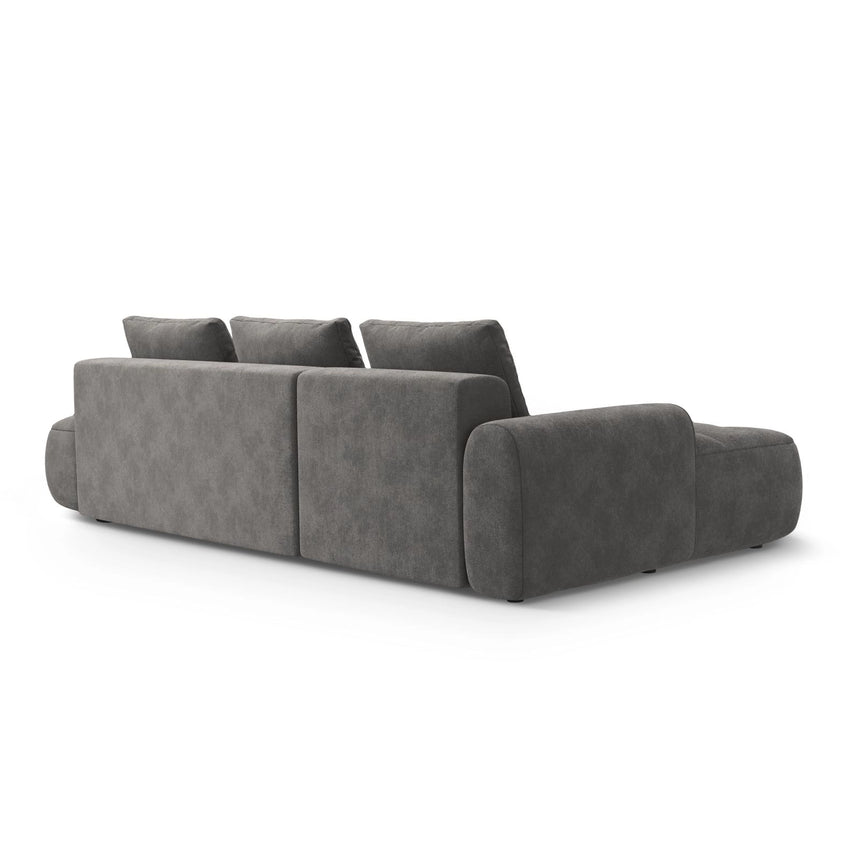 Linz 3-Sitzer Ecksofa mit Schlaffunktion, Linke Seite, aus Samt in Grau (Vogue 15), 275x142 cm von Cosmopolitan Design – Bild 7