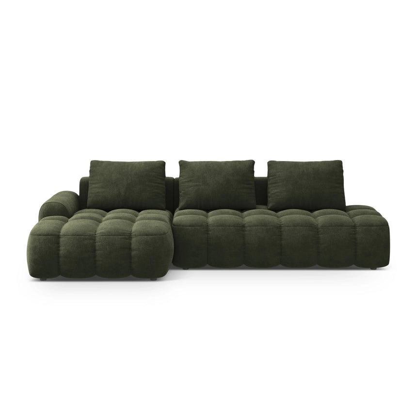 Linz 3-Sitzer Ecksofa mit Schlaffunktion, Linke Seite, aus Samt in Grün (Vogue 11), 275x142 cm von Cosmopolitan Design – Bild 1