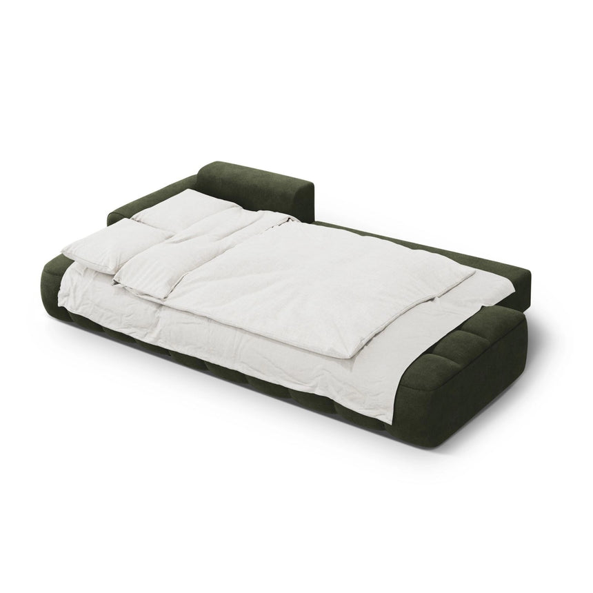 Linz 3-Sitzer Ecksofa mit Schlaffunktion, Linke Seite, aus Samt in Grün (Vogue 11), 275x142 cm von Cosmopolitan Design – Bild 6