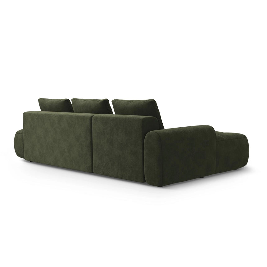 Linz 3-Sitzer Ecksofa mit Schlaffunktion, Linke Seite, aus Samt in Grün (Vogue 11), 275x142 cm von Cosmopolitan Design – Bild 7