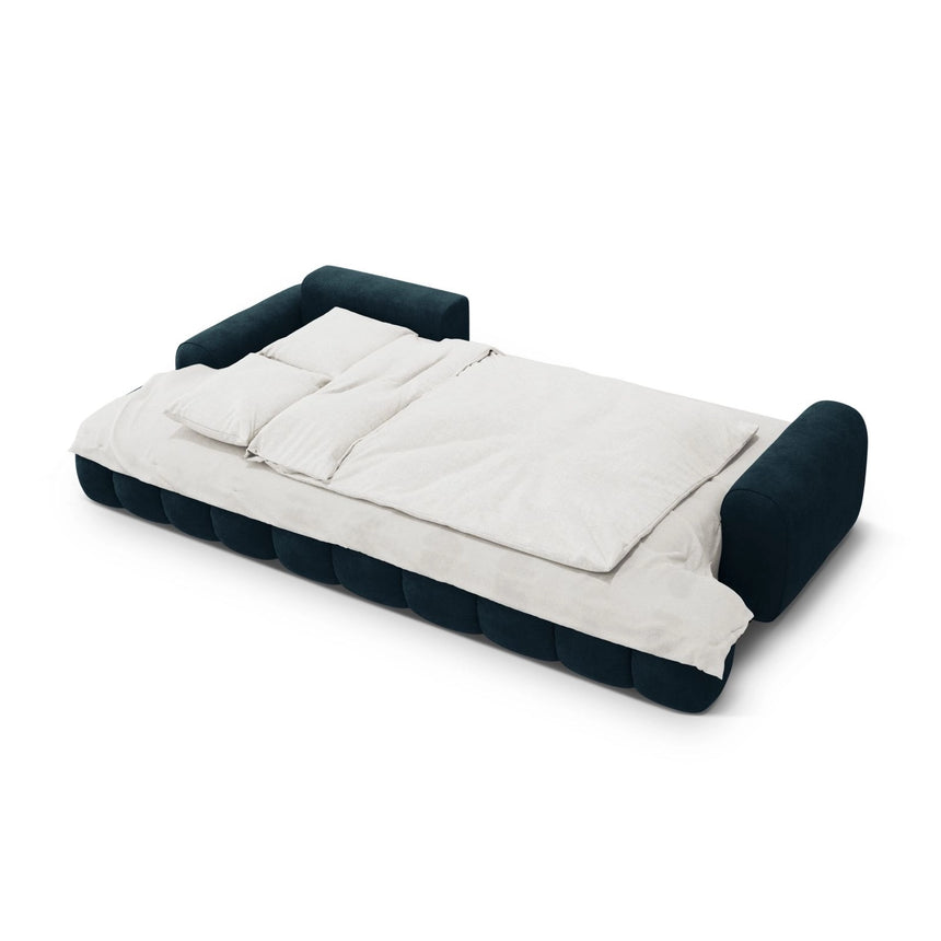 Linz 3-Sitzer Ecksofa mit Schlaffunktion, Linke Seite, aus Samt in Tiefes Petrol (Vogue 13), 275x142 cm von Cosmopolitan Design – Bild 6