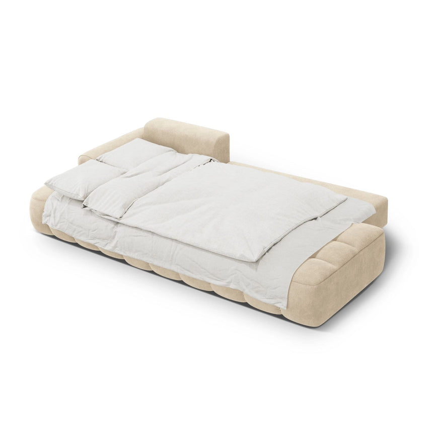Linz 3-Sitzer Ecksofa mit Schlaffunktion, Linke Seite, aus Samt oder Strukturstoff, 275x142 cm von Cosmopolitan Design – Bild 6
