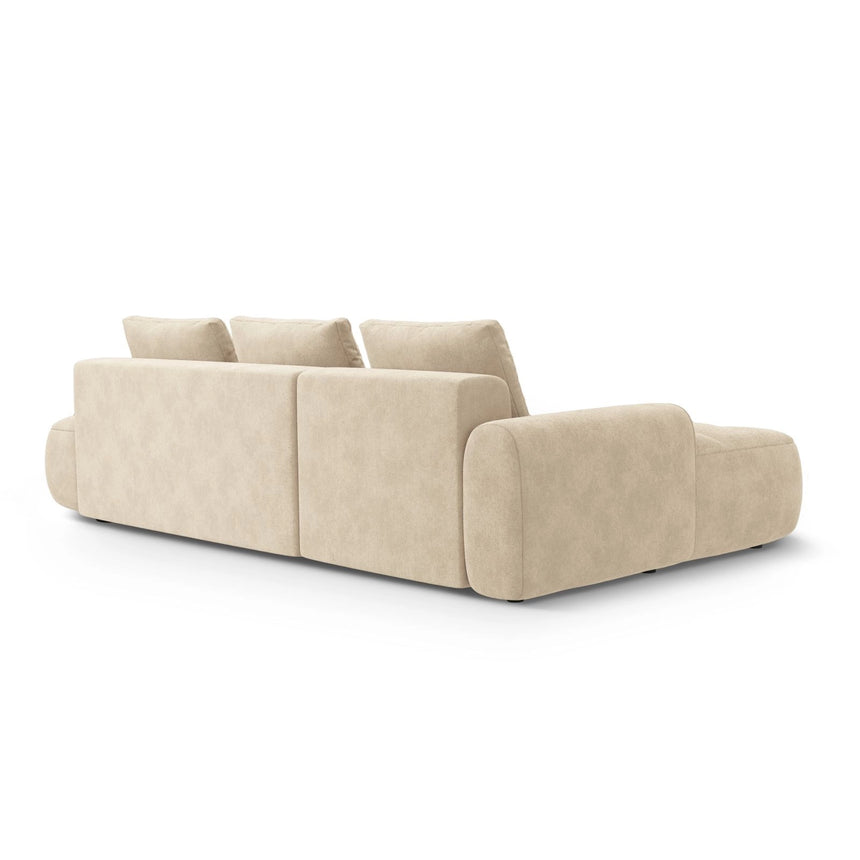 Linz 3-Sitzer Ecksofa mit Schlaffunktion, Linke Seite, aus Samt oder Strukturstoff, 275x142 cm von Cosmopolitan Design – Bild 7