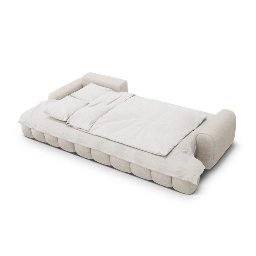 Linz 3-Sitzer Ecksofa mit Schlaffunktion, Linke Seite, aus Strukturierter Stoff in Beige (Sorella 03), 275x142 cm von Cosmopolitan Design – Bild 6