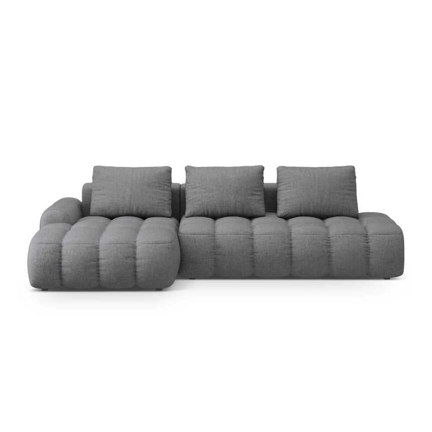Linz 3-Sitzer Ecksofa mit Schlaffunktion, Linke Seite, aus Strukturierter Stoff in Grau (Sorella 89), 275x142 cm von Cosmopolitan Design – Bild 1