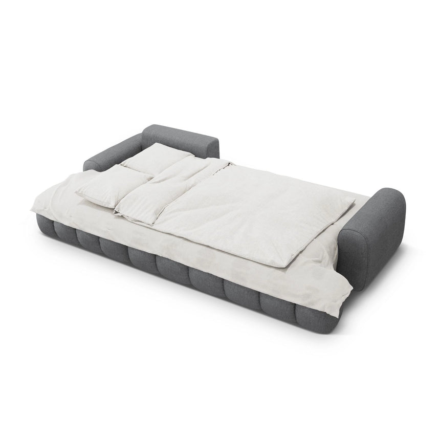 Linz 3-Sitzer Ecksofa mit Schlaffunktion, Linke Seite, aus Strukturierter Stoff in Grau (Sorella 89), 275x142 cm von Cosmopolitan Design – Bild 6