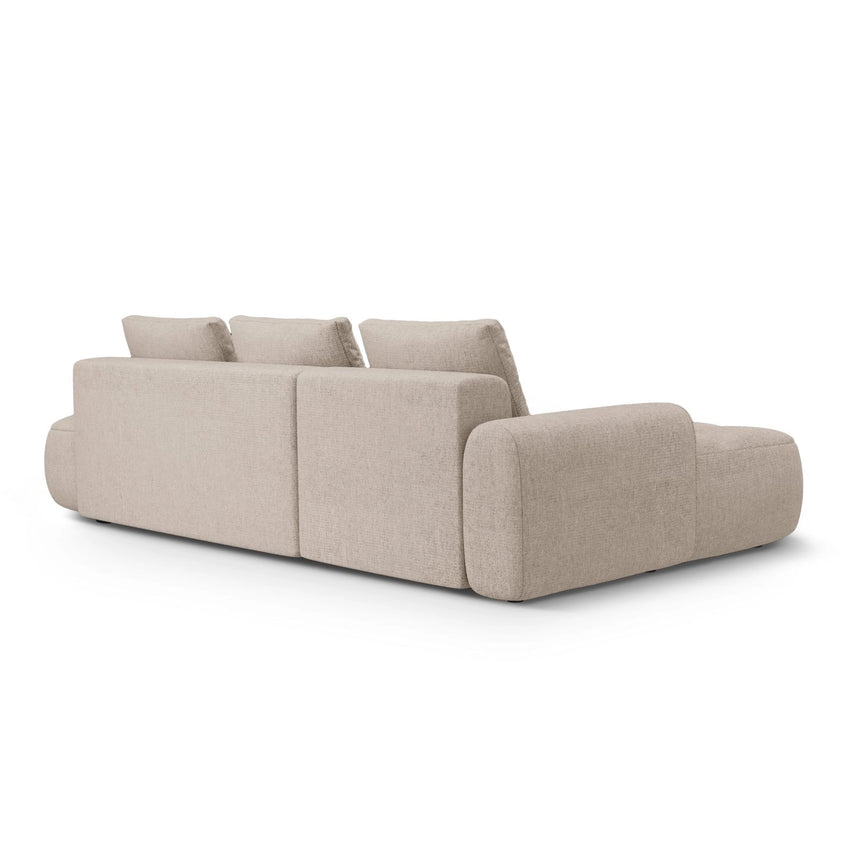 Linz 3-Sitzer Ecksofa mit Schlaffunktion, Linke Seite, aus Strukturierter Stoff in Sand (Sorella 05), 275x142 cm von Cosmopolitan Design – Bild 7