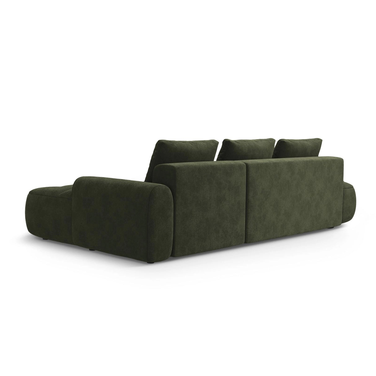 Linz 3-Sitzer Ecksofa mit Schlaffunktion, Rechte Seite, aus Samt in Grün (Vogue 11), 275x142 cm von Cosmopolitan Design – Bild 7