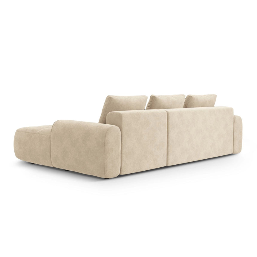 Linz 3-Sitzer Ecksofa mit Schlaffunktion, Rechte Seite, aus Samt oder Strukturstoff, 275x142 cm von Cosmopolitan Design – Bild 7