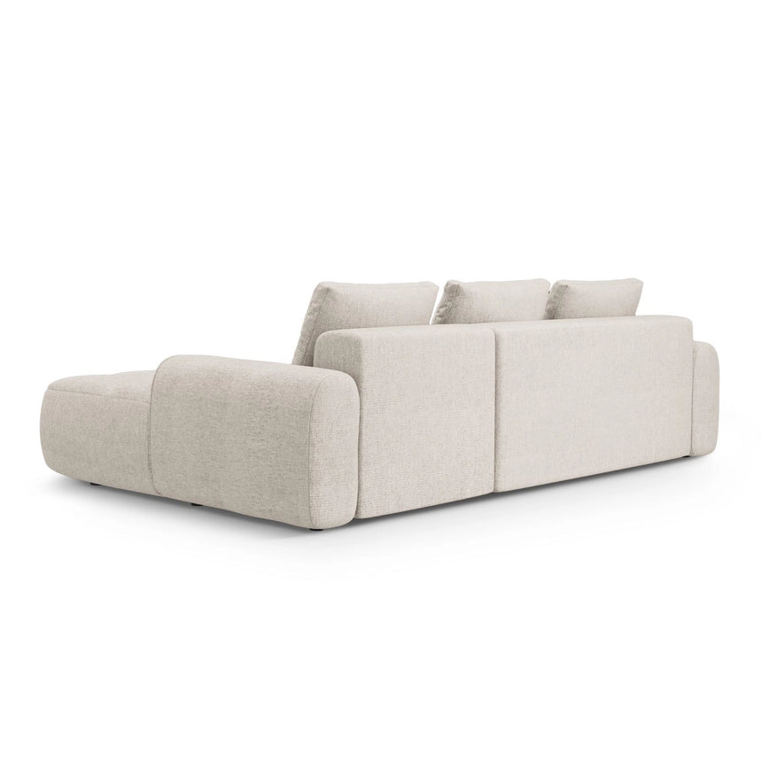 Linz 3-Sitzer Ecksofa mit Schlaffunktion, Rechte Seite, aus Strukturierter Stoff in Beige (Sorella 03), 275x142 cm von Cosmopolitan Design – Bild 7