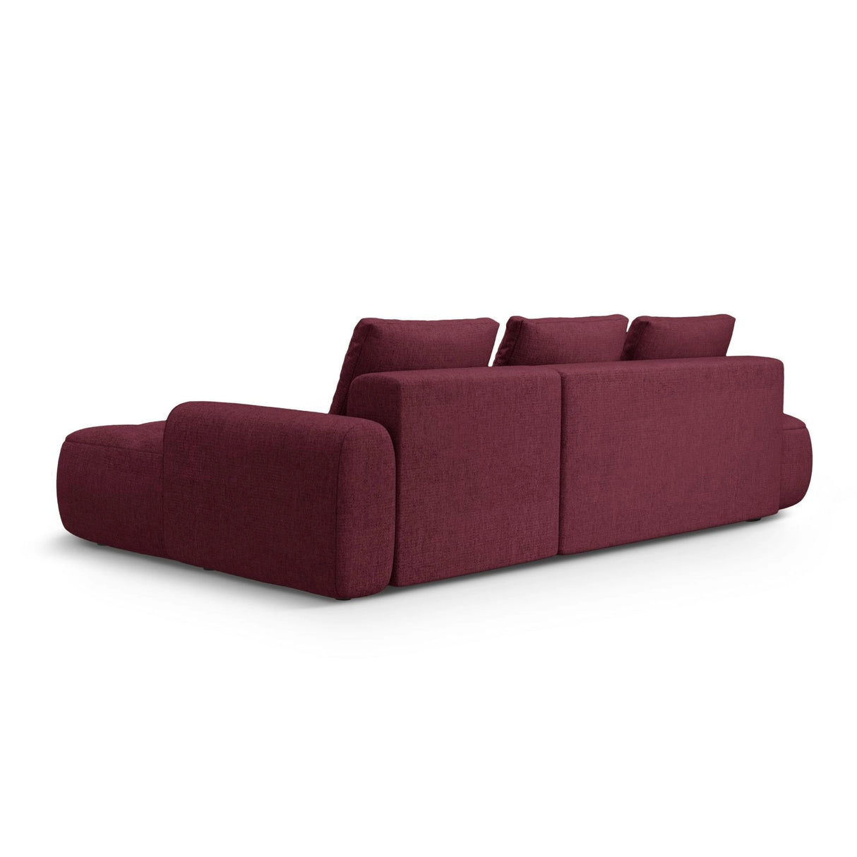 Linz 3-Sitzer Ecksofa mit Schlaffunktion, Rechte Seite, aus Strukturierter Stoff in Burgund (Sorella 59), 275x142 cm von Cosmopolitan Design – Bild 7