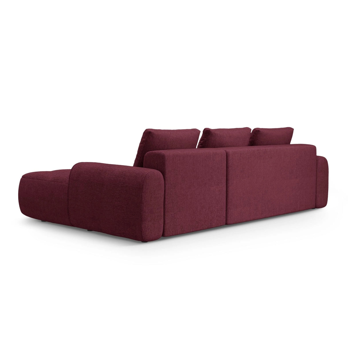 Linz 3-Sitzer Ecksofa mit Schlaffunktion, Rechte Seite, aus Strukturierter Stoff in Burgund (Sorella 59), 275x142 cm von Cosmopolitan Design – Bild 7