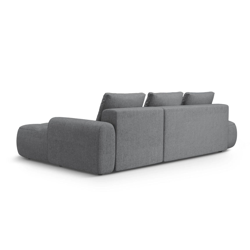 Linz 3-Sitzer Ecksofa mit Schlaffunktion, Rechte Seite, aus Strukturierter Stoff in Grau (Sorella 89), 275x142 cm von Cosmopolitan Design – Bild 7