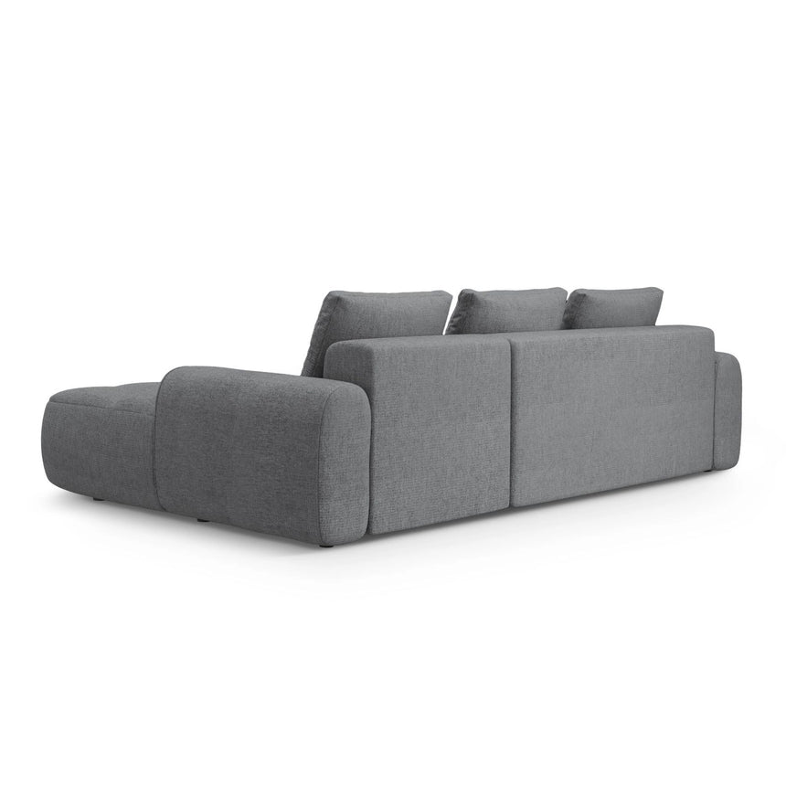 Linz 3-Sitzer Ecksofa mit Schlaffunktion, Rechte Seite, aus Strukturierter Stoff in Grau (Sorella 89), 275x142 cm von Cosmopolitan Design – Bild 7