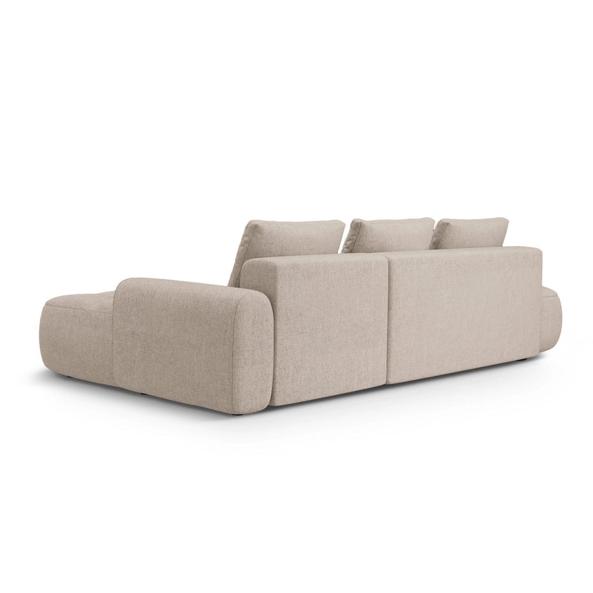 Linz 3-Sitzer Ecksofa mit Schlaffunktion, Rechte Seite, aus Strukturierter Stoff in Sand (Sorella 05), 275x142 cm von Cosmopolitan Design – Bild 7