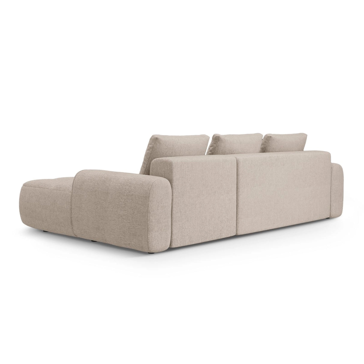 Linz 3-Sitzer Ecksofa mit Schlaffunktion, Rechte Seite, aus Strukturierter Stoff in Sand (Sorella 05), 275x142 cm von Cosmopolitan Design – Bild 7