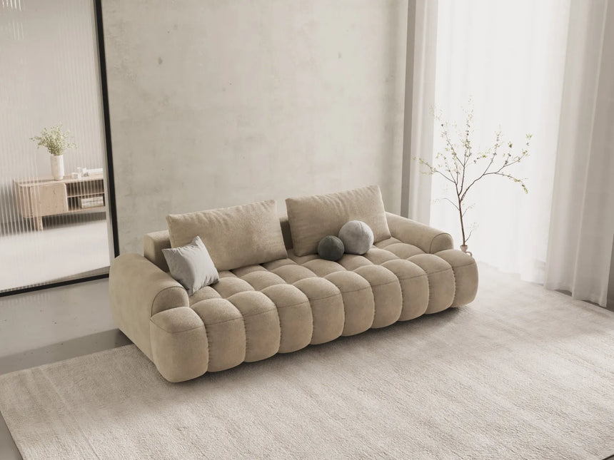 Linz 4-Sitzer Sofa mit Schlaffunktion und Stauraum, aus Samt oder Strukturstoff, 250x100x84 cm von Cosmopolitan Design – Bild 2