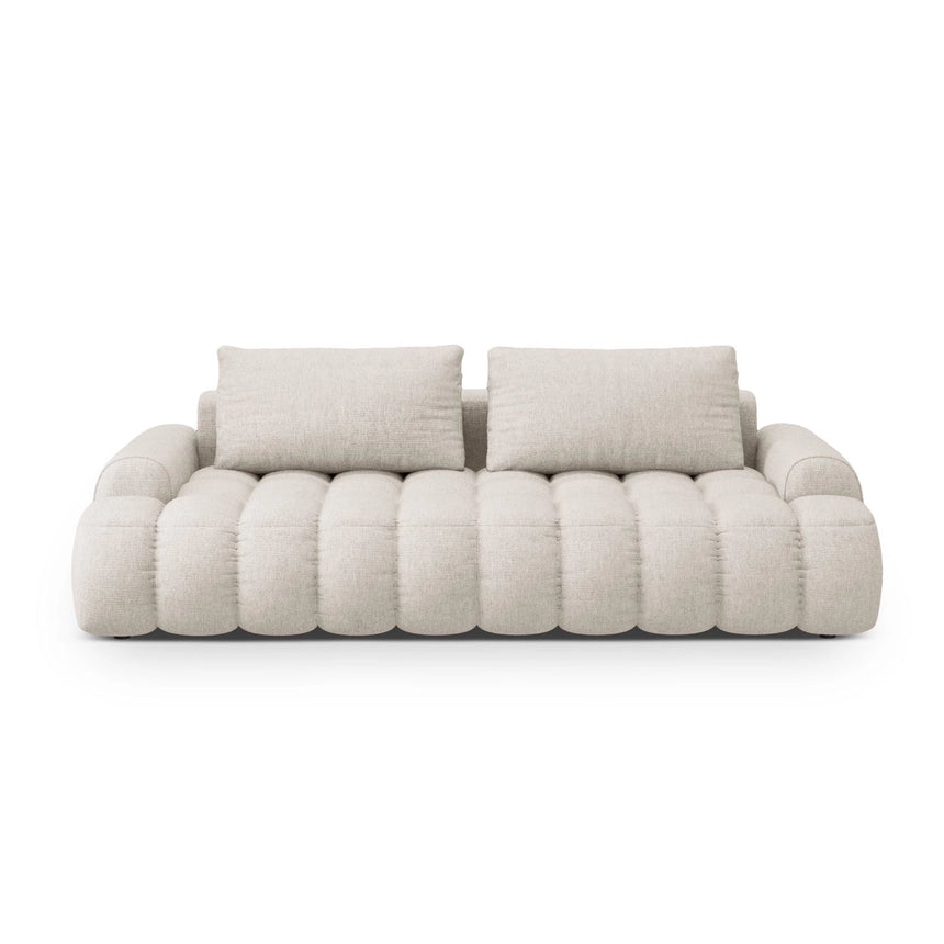 Linz 4-Sitzer Sofa mit Schlaffunktion und Stauraum, aus Strukturierter Stoff in Beige (Sorella 03), 250x100x84 cm von Cosmopolitan Design – Bild 1