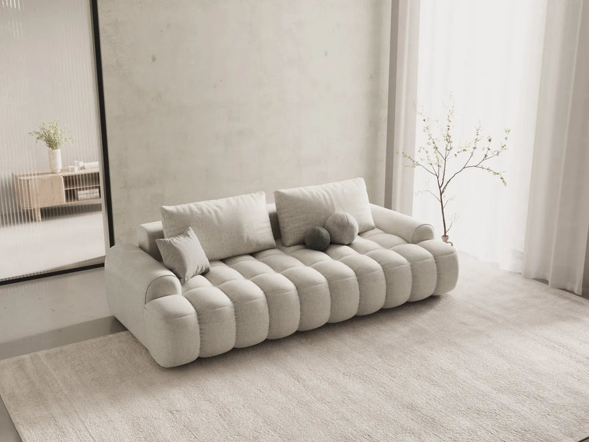 Linz 4-Sitzer Sofa mit Schlaffunktion und Stauraum, aus Strukturierter Stoff in Beige (Sorella 03), 250x100x84 cm von Cosmopolitan Design – Bild 2