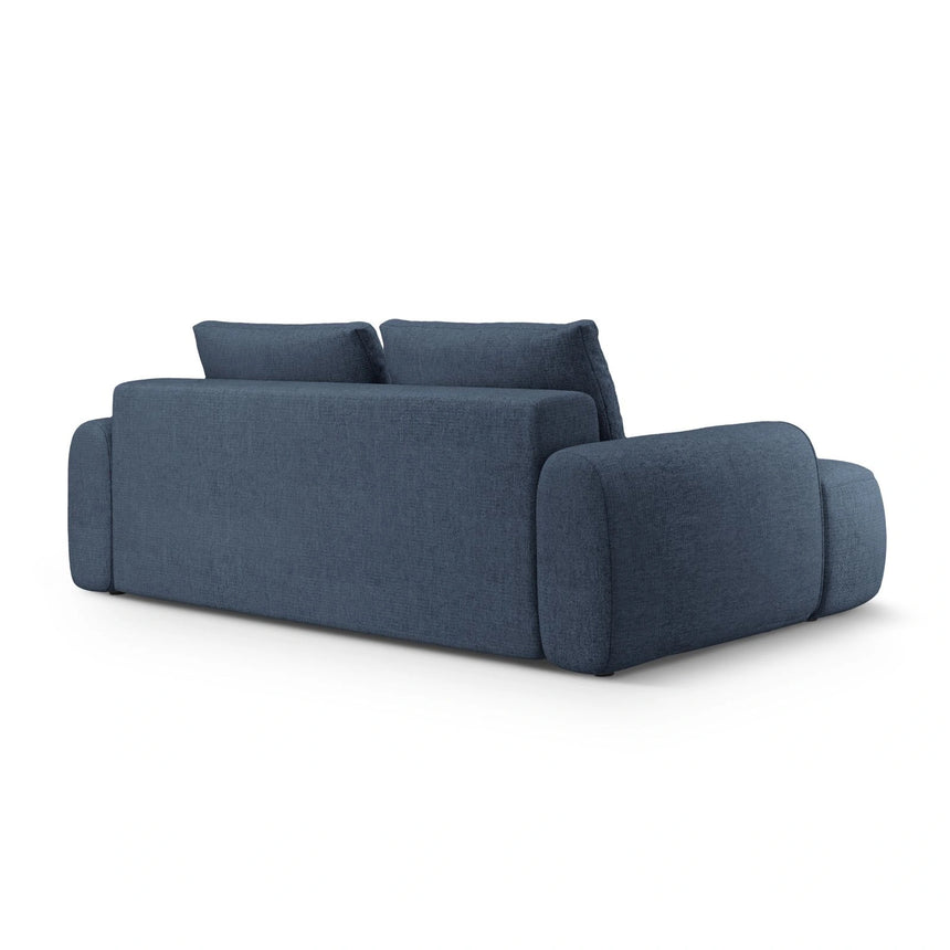 Linz 4-Sitzer Sofa mit Schlaffunktion und Stauraum, aus Strukturierter Stoff in Dunkelblau (Sorella 77), 250x100x84 cm von Cosmopolitan Design – Bild 6