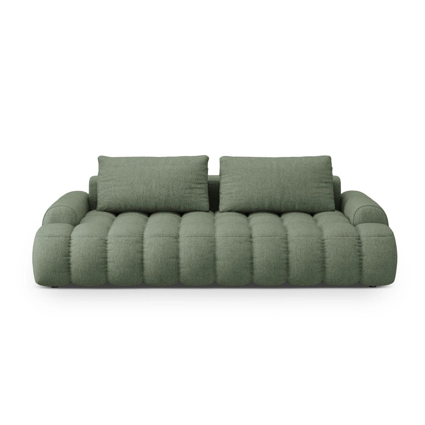 Linz 4-Sitzer Sofa mit Schlaffunktion und Stauraum, aus Strukturierter Stoff in Dunkles Olivgrün (Sorella 34), 250x100x84 cm von Cosmopolitan Design – Bild 1