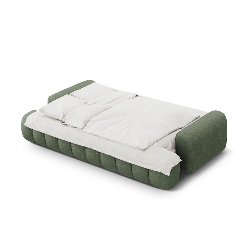 Linz 4-Sitzer Sofa mit Schlaffunktion und Stauraum, aus Strukturierter Stoff in Dunkles Olivgrün (Sorella 34), 250x100x84 cm von Cosmopolitan Design – Bild 5