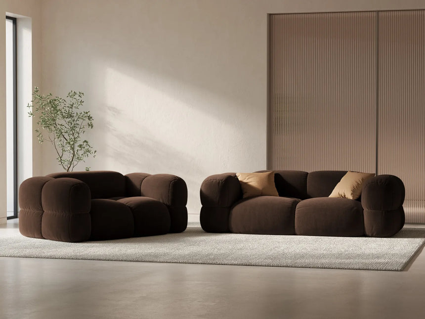 Loretto 2-Sitzer Sofa aus Samt in Schokolade (Vogue 6), 180x100 cm von Cosmopolitan Design – Bild 2