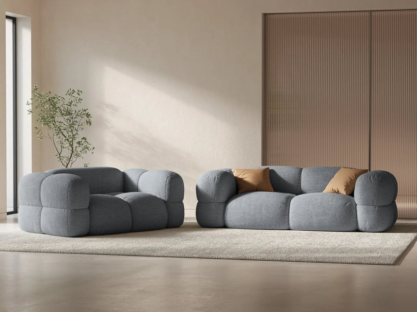 Loretto 2-Sitzer Sofa aus Strukturierter Stoff in Grau (Sorella 89), 180x100 cm von Cosmopolitan Design – Bild 2