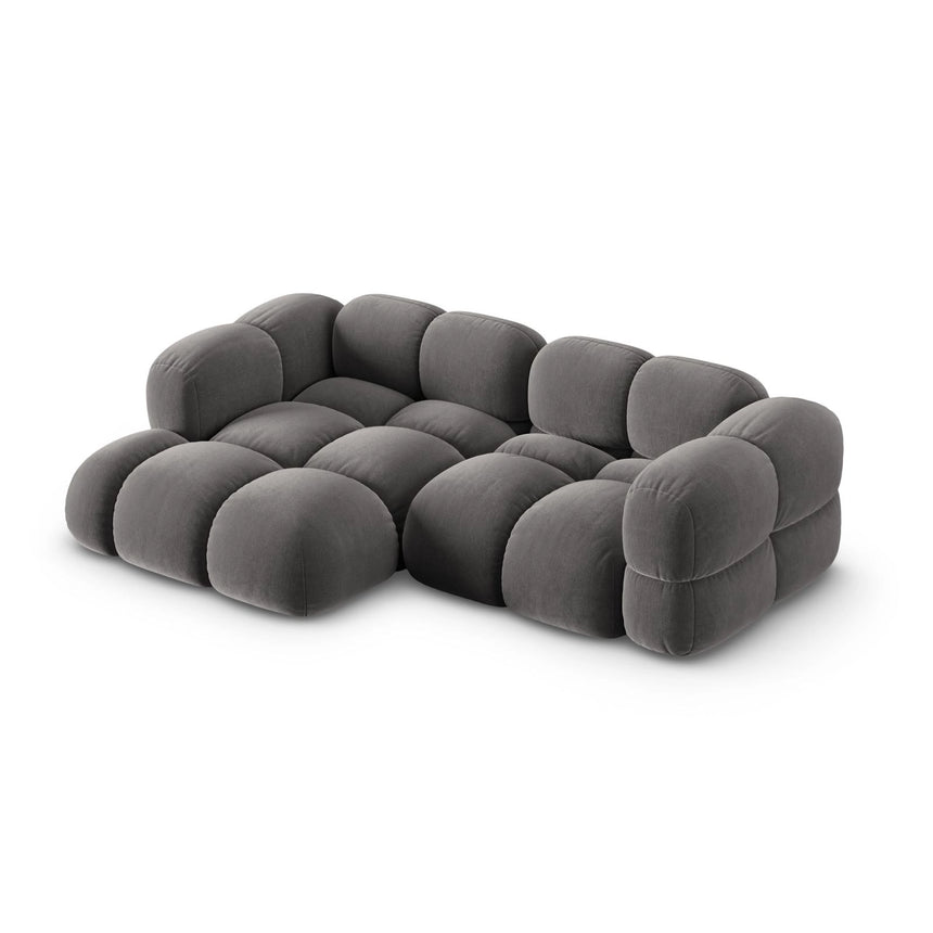 Loretto 3-Sitzer Ecksofa, Linke Seite, aus Samt in Grau (Vogue 15), 250x147x68 cm von Cosmopolitan Design – Bild 4