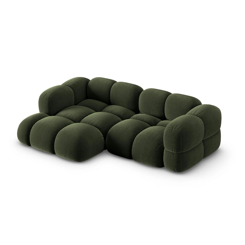Loretto 3-Sitzer Ecksofa, Linke Seite, aus Samt in Grün (Vogue 11), 250x147x68 cm von Cosmopolitan Design – Bild 4