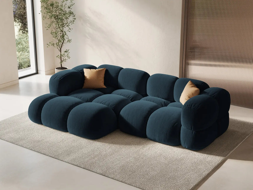Loretto 3-Sitzer Ecksofa, Linke Seite, aus Samt in Tiefes Petrol (Vogue 13), 250x147x68 cm von Cosmopolitan Design – Bild 2