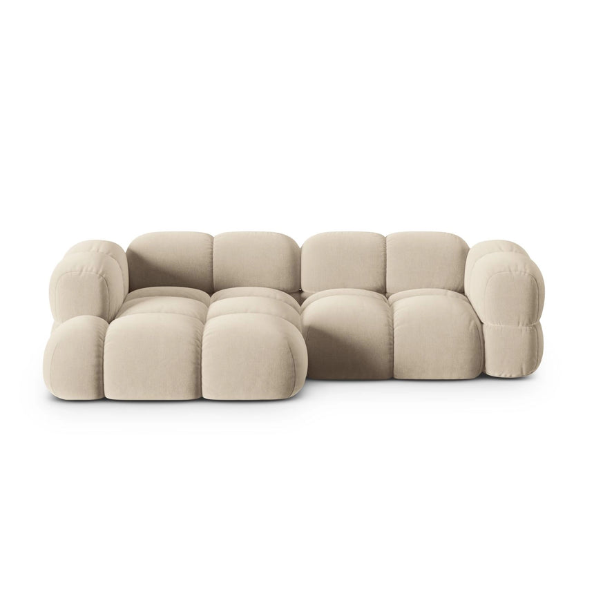 Loretto 3-Sitzer Ecksofa, Linke Seite, aus Samt oder Strukturstoff, 250x147x68 cm von Cosmopolitan Design – Bild 1