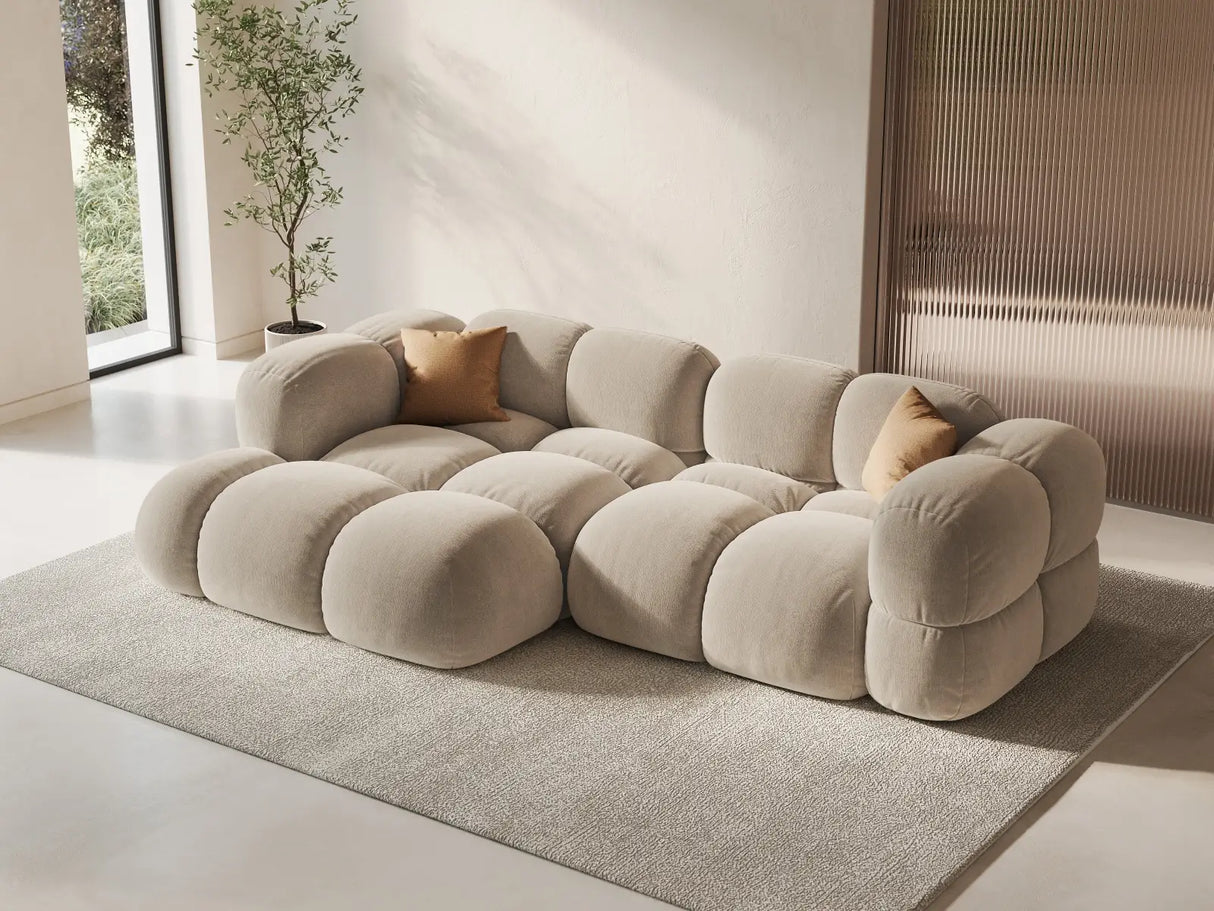 Loretto 3-Sitzer Ecksofa, Linke Seite, aus Samt oder Strukturstoff, 250x147x68 cm von Cosmopolitan Design – Bild 2