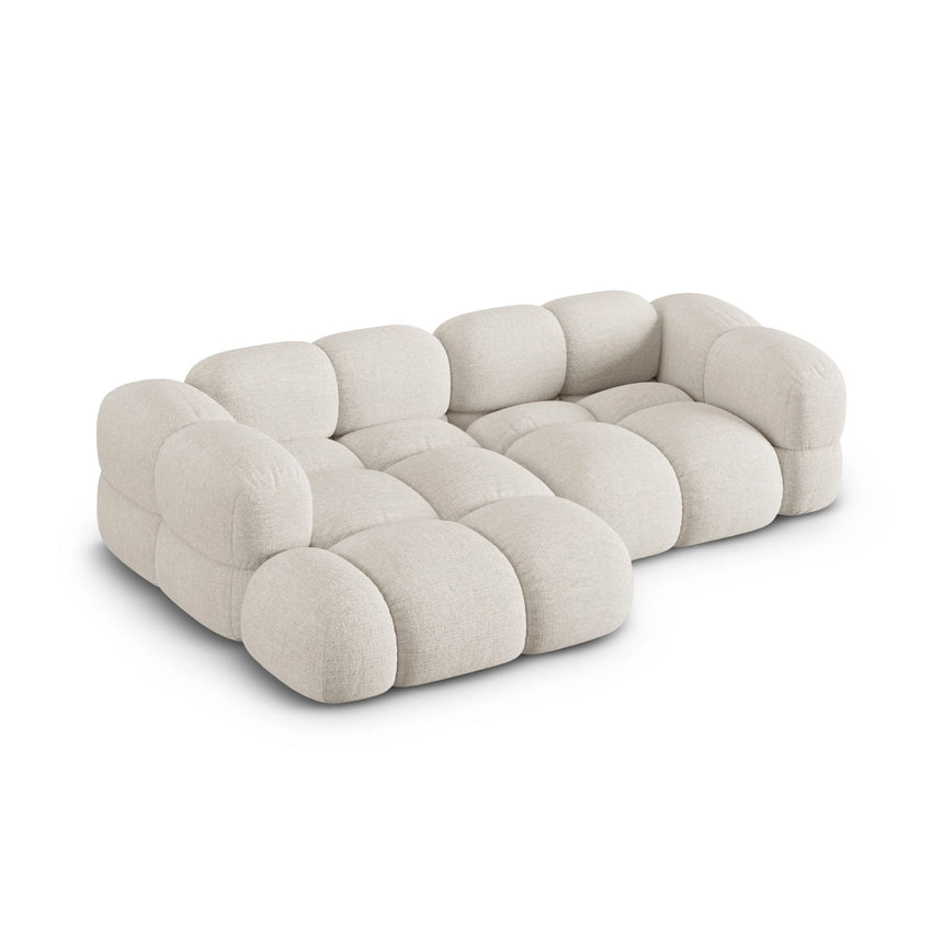 Loretto 3-Sitzer Ecksofa, Linke Seite, aus Strukturierter Stoff in Beige (Sorella 03), 250x147x68 cm von Cosmopolitan Design – Bild 5