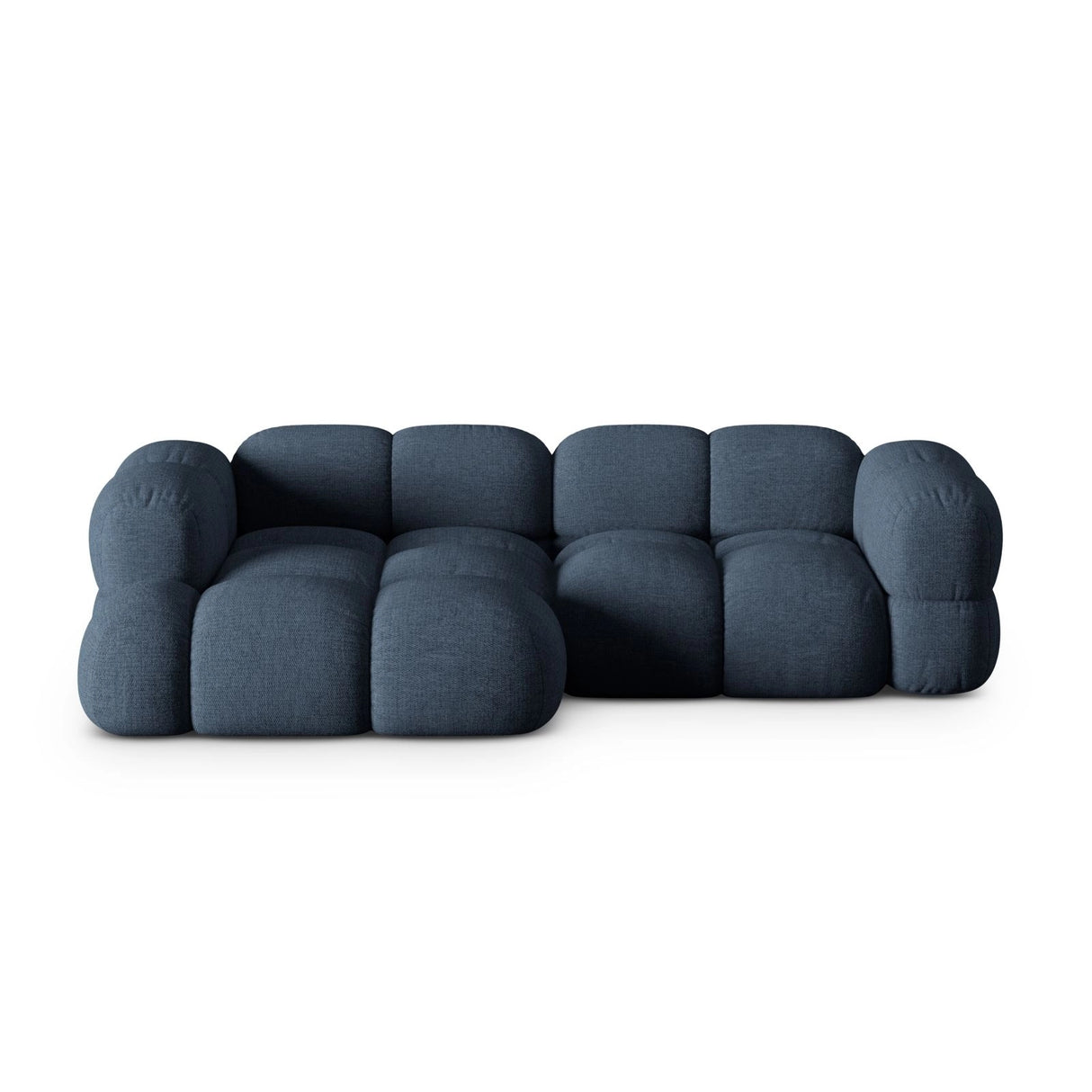 Loretto 3-Sitzer Ecksofa, Linke Seite, aus Strukturierter Stoff in Dunkelblau (Sorella 77), 250x147x68 cm von Cosmopolitan Design – Bild 1