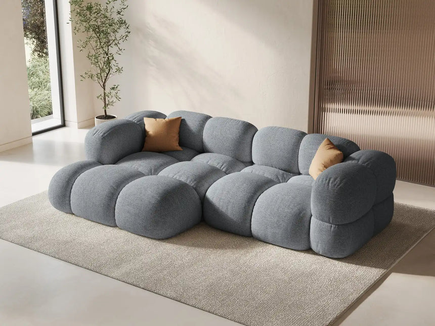 Loretto 3-Sitzer Ecksofa, Linke Seite, aus Strukturierter Stoff in Grau (Sorella 89), 250x147x68 cm von Cosmopolitan Design – Bild 2