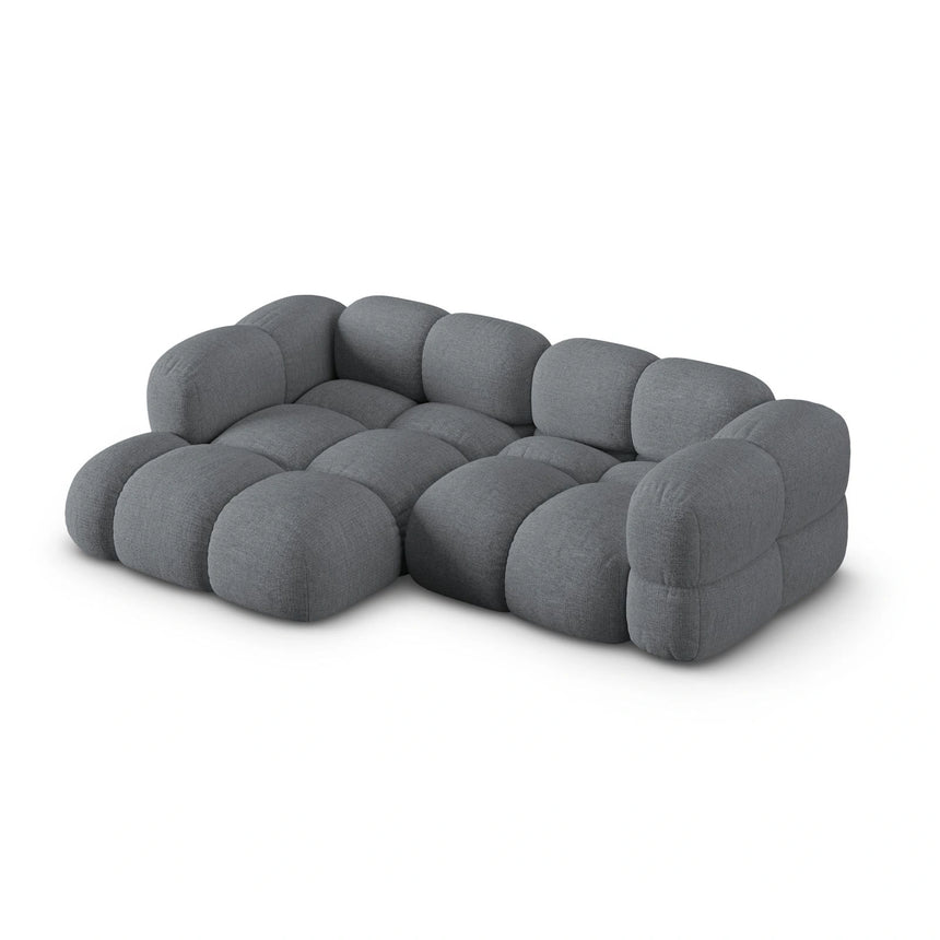 Loretto 3-Sitzer Ecksofa, Linke Seite, aus Strukturierter Stoff in Grau (Sorella 89), 250x147x68 cm von Cosmopolitan Design – Bild 4
