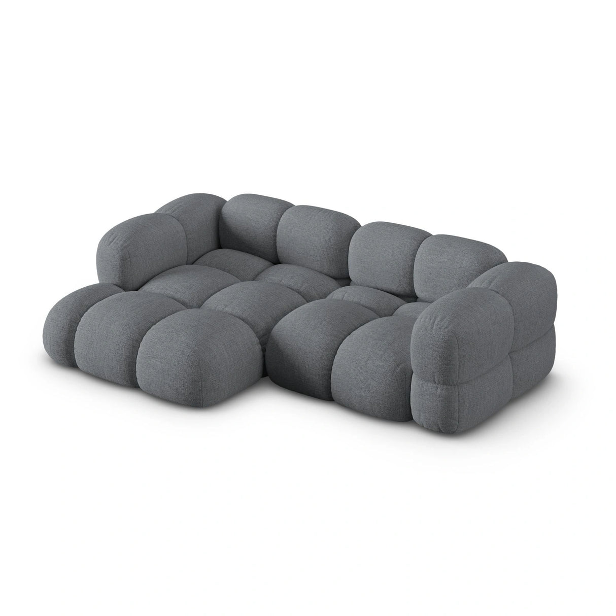 Loretto 3-Sitzer Ecksofa, Linke Seite, aus Strukturierter Stoff in Grau (Sorella 89), 250x147x68 cm von Cosmopolitan Design – Bild 4