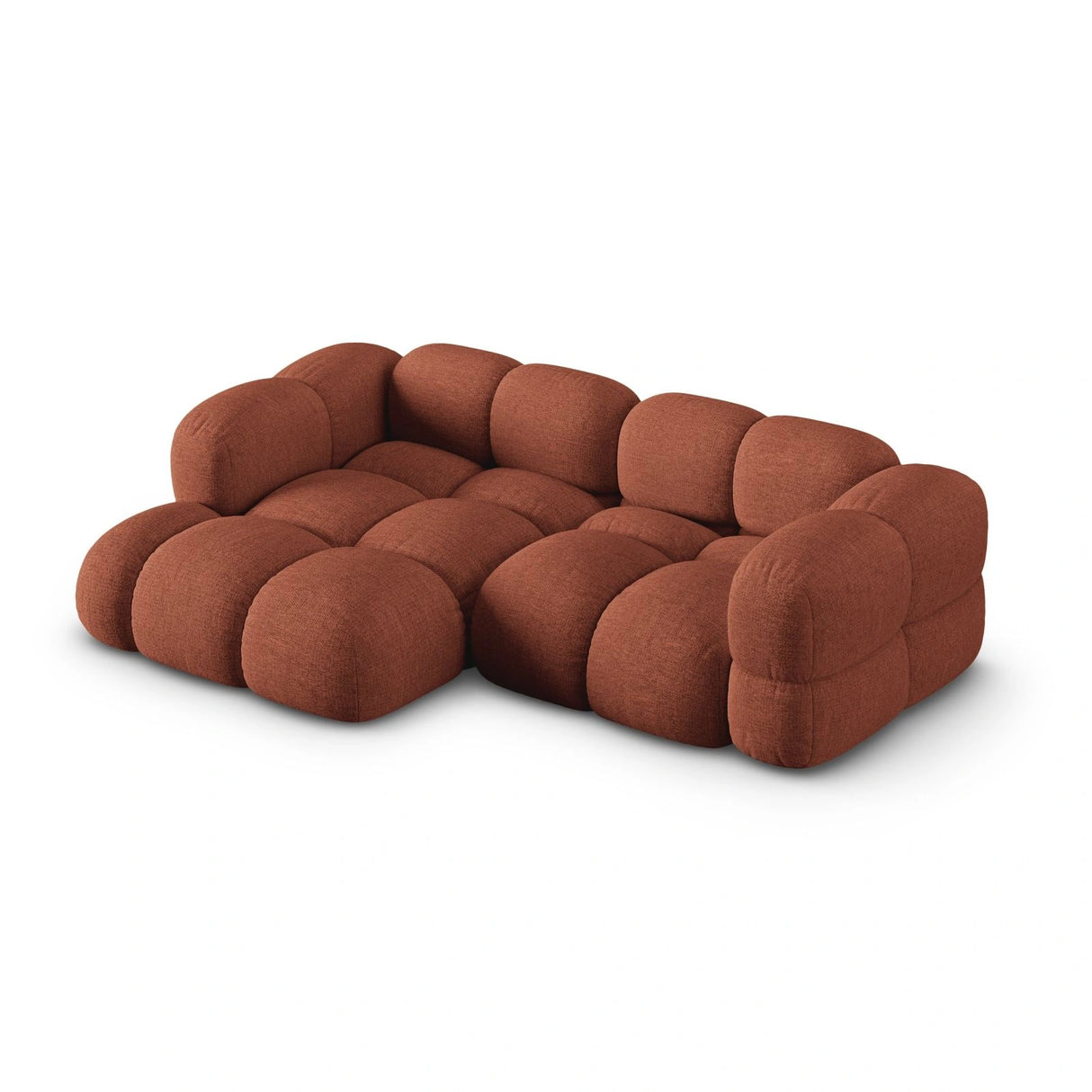 Loretto 3-Sitzer Ecksofa, Linke Seite, aus Strukturierter Stoff in Koralle (Sorella 58), 250x147x68 cm von Cosmopolitan Design – Bild 4