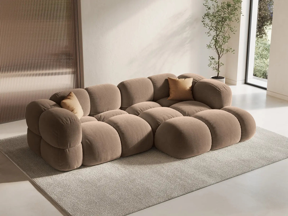 Loretto 3-Sitzer Ecksofa, Rechte Seite, aus Samt in Dunkelbeige (Vogue 3), 250x147x68 cm von Cosmopolitan Design – Bild 2