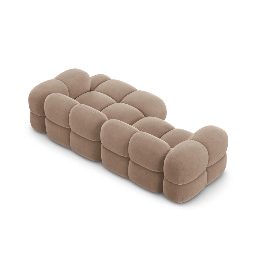 Loretto 3-Sitzer Ecksofa, Rechte Seite, aus Samt in Dunkelbeige (Vogue 3), 250x147x68 cm von Cosmopolitan Design – Bild 6