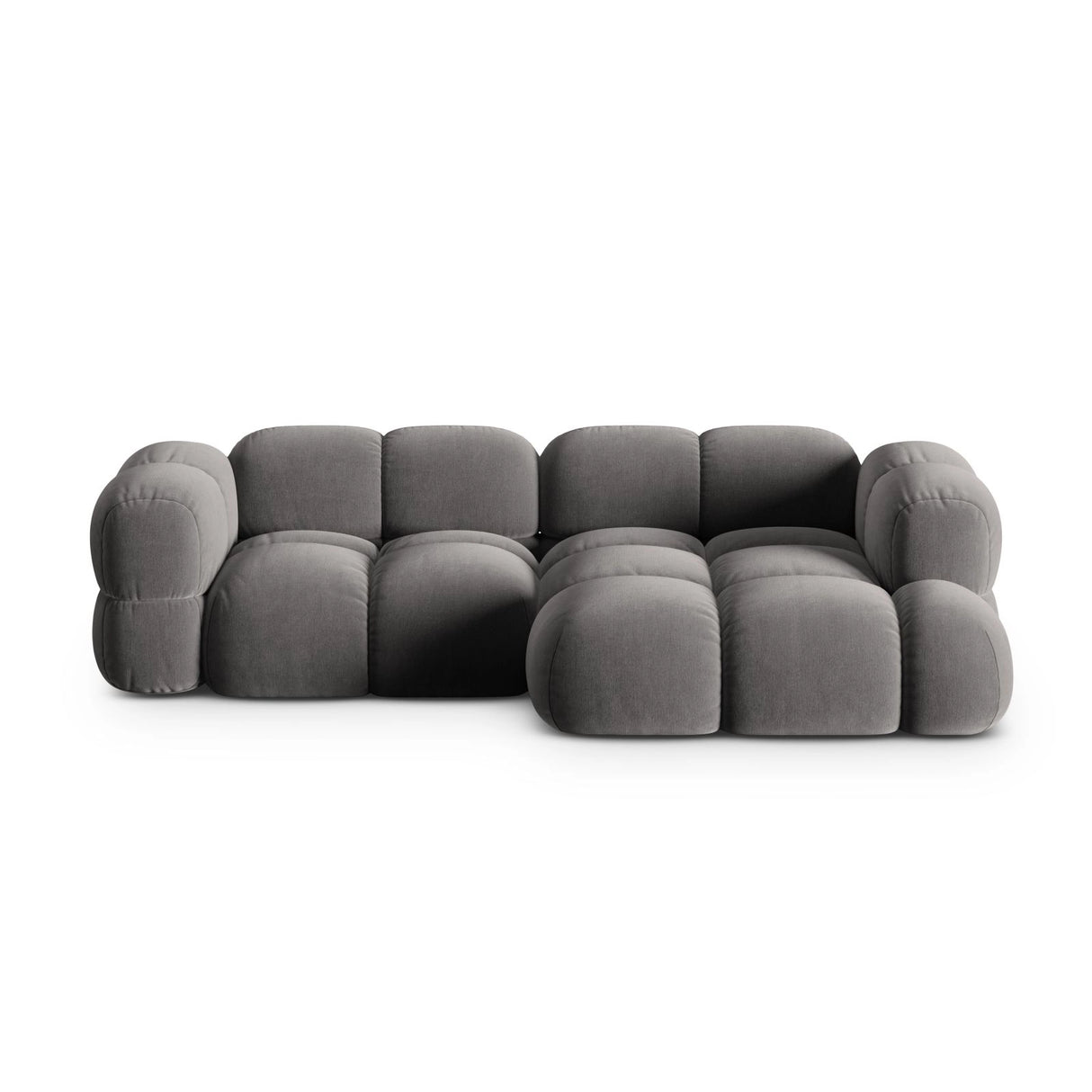 Loretto 3-Sitzer Ecksofa, Rechte Seite, aus Samt in Grau (Vogue 15), 250x147x68 cm von Cosmopolitan Design – Bild 1