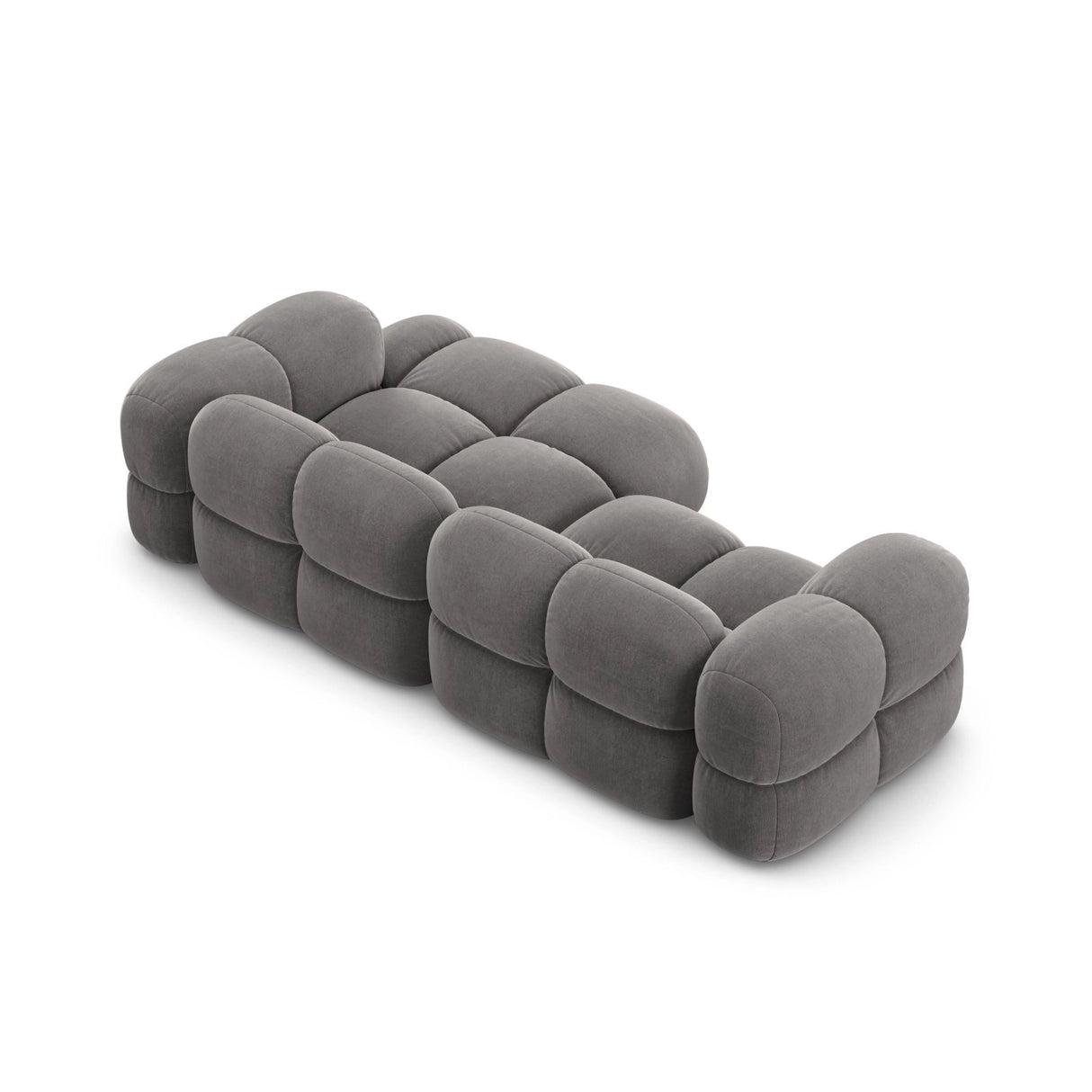 Loretto 3-Sitzer Ecksofa, Rechte Seite, aus Samt in Grau (Vogue 15), 250x147x68 cm von Cosmopolitan Design – Bild 6