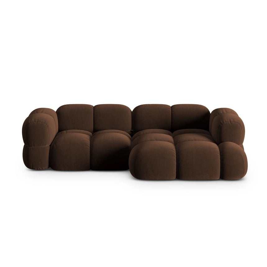 Loretto 3-Sitzer Ecksofa, Rechte Seite, aus Samt in Schokolade (Vogue 6), 250x147x68 cm von Cosmopolitan Design – Bild 1