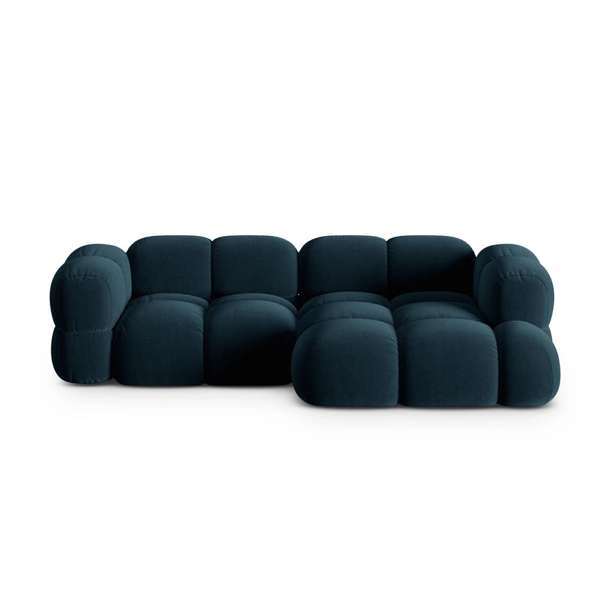 Loretto 3-Sitzer Ecksofa, Rechte Seite, aus Samt in Tiefes Petrol (Vogue 13), 250x147x68 cm von Cosmopolitan Design – Bild 1