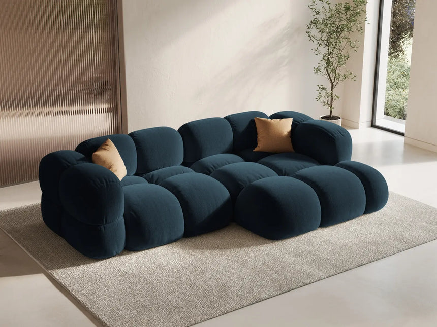 Loretto 3-Sitzer Ecksofa, Rechte Seite, aus Samt in Tiefes Petrol (Vogue 13), 250x147x68 cm von Cosmopolitan Design – Bild 2