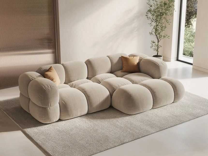 Loretto 3-Sitzer Ecksofa, Rechte Seite, aus Samt oder Strukturstoff, 250x147x68 cm von Cosmopolitan Design – Bild 2